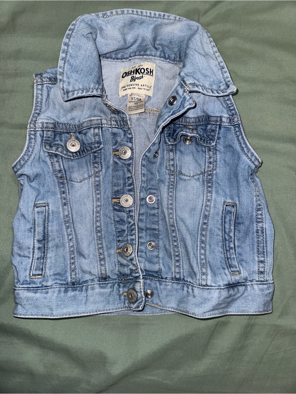 OshKosh B'gosh Light Blue Denim Vest for little girls